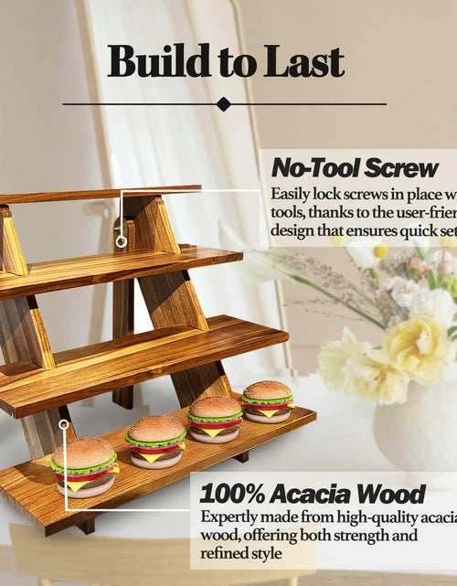 Load image into Gallery viewer, Cloud Maison Acacia Wood 4 Tier Display Stand Rustic Brown Versatile
