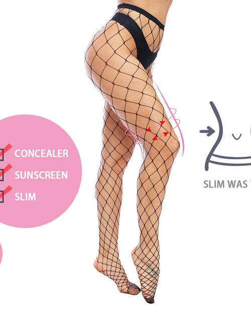 Load image into Gallery viewer, Fafulan Fishnet Stockings High Waist Sexy Tights Pantyhose Black Size 3XL
