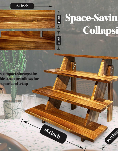 Load image into Gallery viewer, Cloud Maison Acacia Wood 4 Tier Display Stand Rustic Brown Versatile
