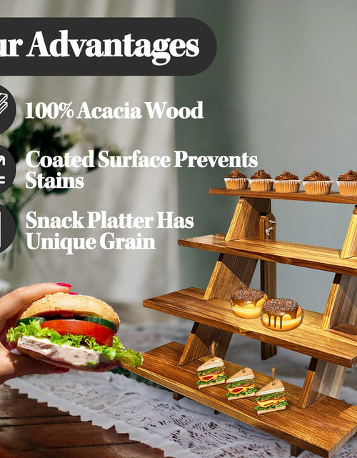 Load image into Gallery viewer, Cloud Maison Acacia Wood 4 Tier Display Stand Rustic Brown Versatile
