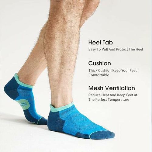 Load image into Gallery viewer, NTCARE Men's Ankle Running Socks Cushioned Low Cut White 6 Pack Size M
