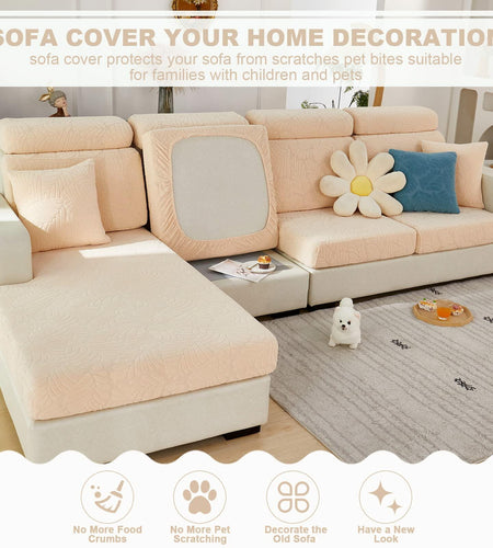 Universal Sofa Cover Stretch Slipcover Anti-Slip L Shape Large Grey