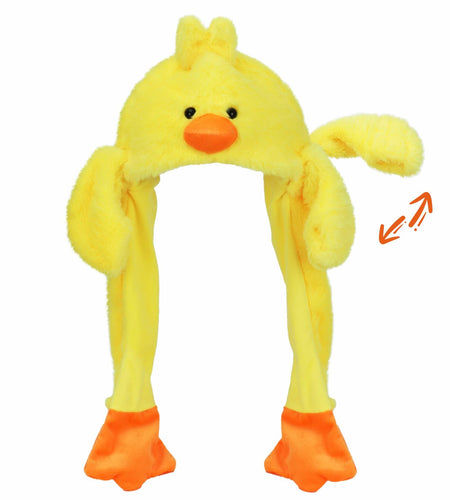 Bubblepompom Duck Plush Hat with Ears Yellow 22" Size 22"