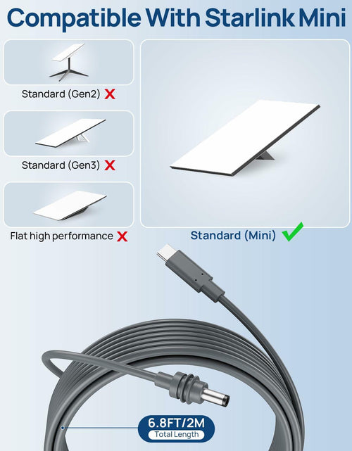 Load image into Gallery viewer, Starlink Mini USB-C to DC Power Cable 6.5FT Black Portable Accessory
