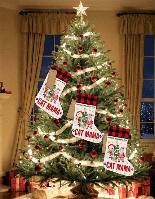 Load image into Gallery viewer, TSUYAWU Cat Mama Christmas Stocking Holiday Decoration 18x12 Inch
