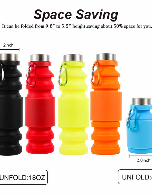 Load image into Gallery viewer, Mitour Collapsible Silicone Water Bottle 550ml Red BPA Free Foldable Reusable
