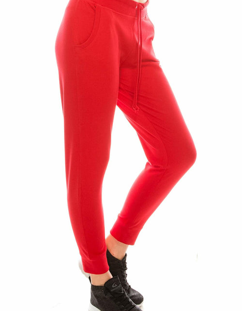 Load image into Gallery viewer, Women's Casual Jogger Pants Sweatpants Elastic Waist Red Size M
