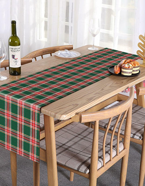 Load image into Gallery viewer, Buffalo Plaid Cotton Table Runner Reversible Red Green 14x84 Inch

