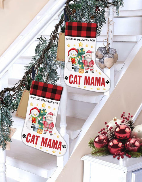 Load image into Gallery viewer, TSUYAWU Cat Mama Christmas Stocking Holiday Decoration 18x12 Inch
