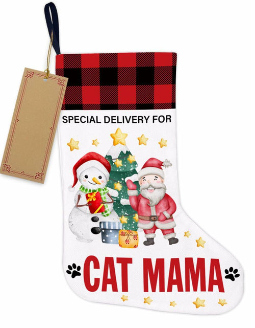 Load image into Gallery viewer, TSUYAWU Cat Mama Christmas Stocking Holiday Decoration 18x12 Inch

