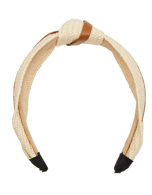 Load image into Gallery viewer, Glamlily Woven Knotted Headbands with Faux Leather Accents 4 Pack Multi
