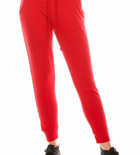 Women's Casual Jogger Pants Sweatpants Elastic Waist Red Size M