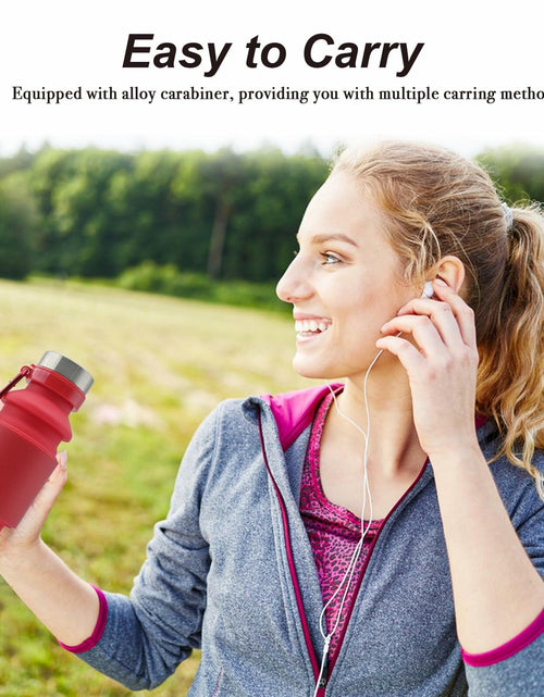 Load image into Gallery viewer, Mitour Collapsible Silicone Water Bottle 550ml Red BPA Free Foldable Reusable
