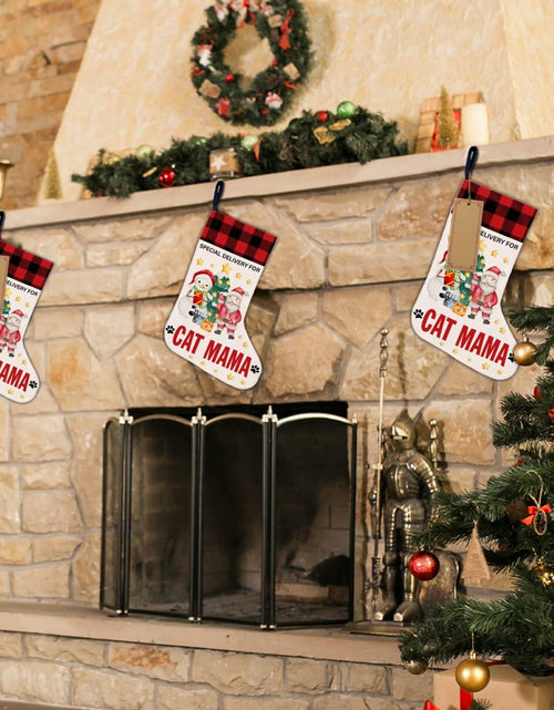 Load image into Gallery viewer, TSUYAWU Cat Mama Christmas Stocking Holiday Decoration 18x12 Inch
