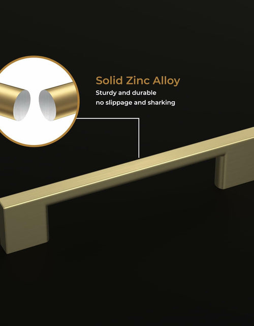 Load image into Gallery viewer, Haliwu 6 Pack Brushed Gold Cabinet Handles 3-3/4 Inch Hole Center
