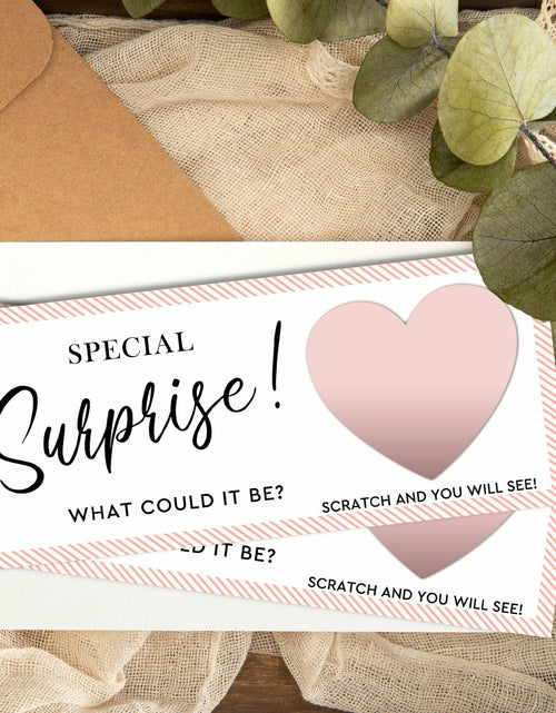 Load image into Gallery viewer, 2 Set Surprise Scratch Cards 3x8" Travel Gift Pink B08 Birthday Wedding
