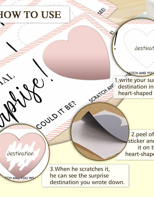 Load image into Gallery viewer, 2 Set Surprise Scratch Cards 3x8" Travel Gift Pink B08 Birthday Wedding
