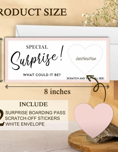 Load image into Gallery viewer, 2 Set Surprise Scratch Cards 3x8" Travel Gift Pink B08 Birthday Wedding
