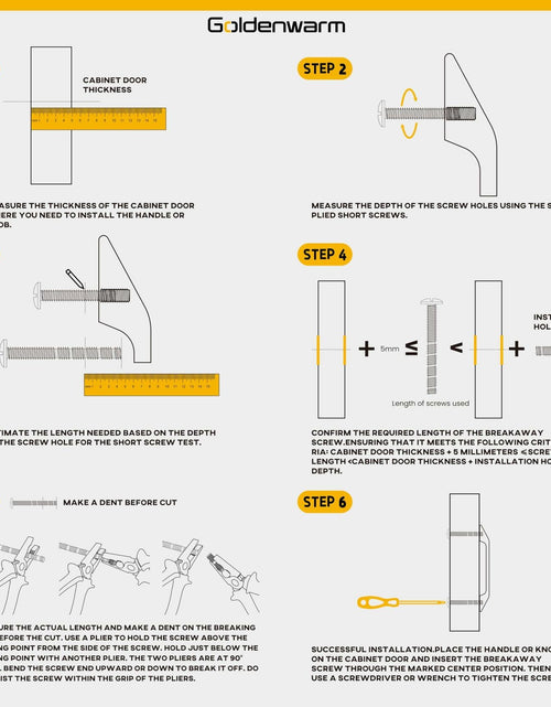 Load image into Gallery viewer, goldenwarm Brushed Brass Cabinet Pulls Gold 3in Drawer Handles 6 Pack
