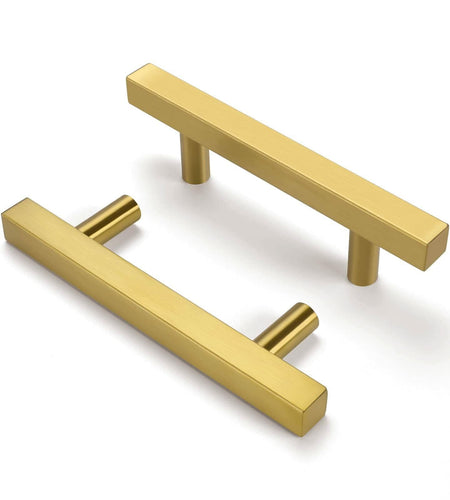 goldenwarm Brushed Brass Cabinet Pulls Gold 3in Drawer Handles 6 Pack