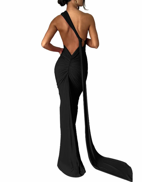 Load image into Gallery viewer, Women's Sexy Open Back Bodycon Maxi Dress Sleeveless Black Size S
