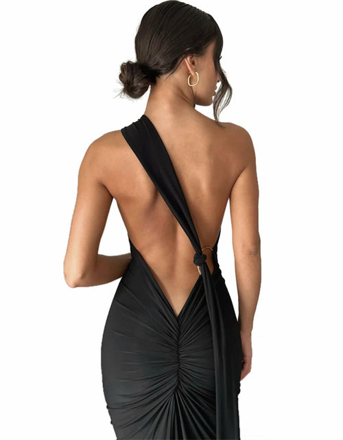 Load image into Gallery viewer, Women's Sexy Open Back Bodycon Maxi Dress Sleeveless Black Size S
