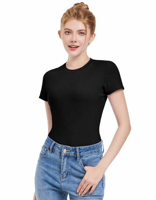 Load image into Gallery viewer, Pnosnesy Women's Slim Fit Casual Short Sleeve T-Shirt Size M
