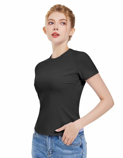 Load image into Gallery viewer, Pnosnesy Women's Slim Fit Casual Short Sleeve T-Shirt Size M
