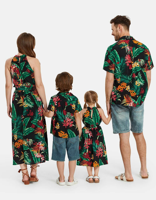 Load image into Gallery viewer, PATPAT Baby Girl Tropical Floral Romper Dress Light Blue Size 3-6M
