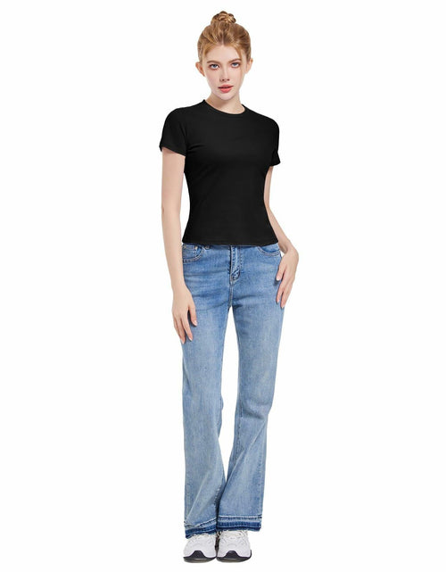 Load image into Gallery viewer, Pnosnesy Women's Slim Fit Casual Short Sleeve T-Shirt Size M
