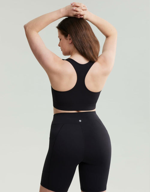 Load image into Gallery viewer, POSHDIVAH Nursing Bra Front Zip Padded Maternity Sports Tank Top Black Size M
