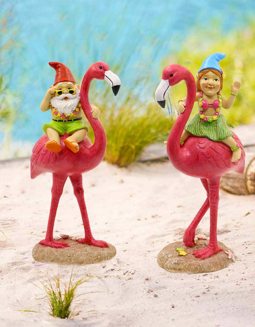 Load image into Gallery viewer, Goodeco Gnome and Flamingo Garden Statue - 6 * 11 Inch (Lady)
