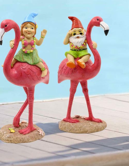 Load image into Gallery viewer, Goodeco Gnome and Flamingo Garden Statue - 6 * 11 Inch (Lady)
