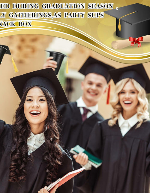 Load image into Gallery viewer, Jingmore Graduation Gift Box 30 Set 16oz Black Plastic Cups Graduation Cap
