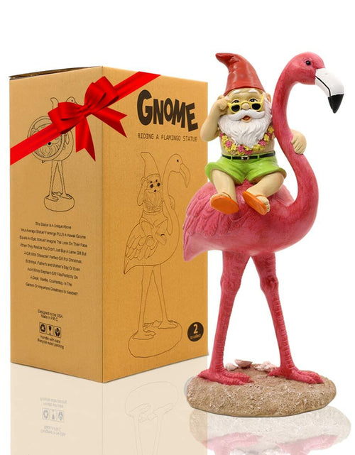 Load image into Gallery viewer, Goodeco Gnome and Flamingo Garden Statue - 6 * 11 Inch (Lady)
