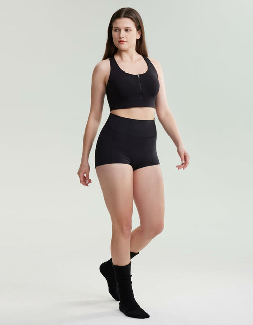 Load image into Gallery viewer, POSHDIVAH Nursing Bra Front Zip Padded Maternity Sports Tank Top Black Size M

