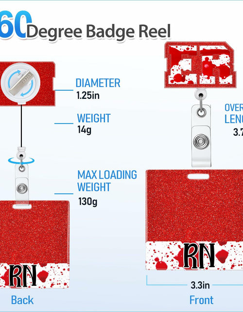 Load image into Gallery viewer, RN Nurse Badge Reel Set – Student &amp; RN ID Clip Red Alligator Card Holder Red

