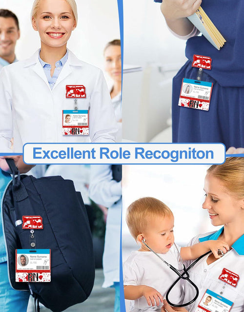 Load image into Gallery viewer, RN Nurse Badge Reel Set – Student &amp; RN ID Clip Red Alligator Card Holder Red
