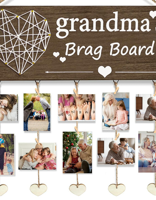 Load image into Gallery viewer, Gaoikerr Grandma's Brag Board Picture Frame Gift Black Grandkids Display
