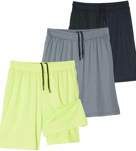 Mens Big and Tall 3 Pack 2-in-1 Gym Shorts Compression Liner Size 4X