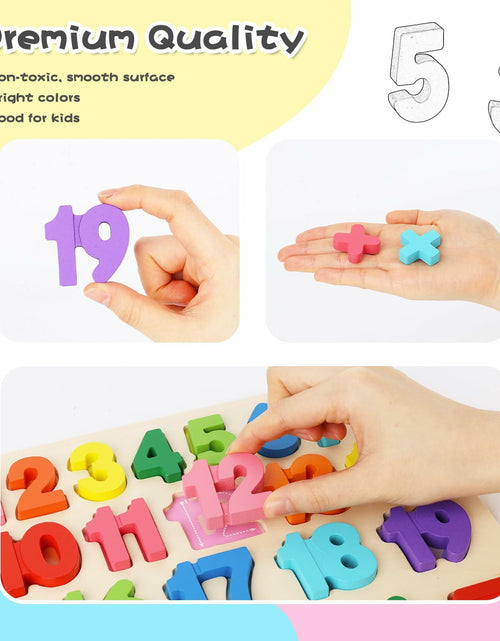 Load image into Gallery viewer, LovesTown Montessori Wooden Number &amp; Shape Puzzles Kids Educational Toy
