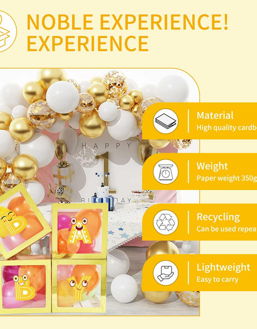 Load image into Gallery viewer, Onteftshop Baby Boxes Letters Party Decorations Transparent Gold 4pcs
