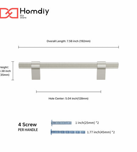 homdiy Brushed Nickel Cabinet Handles 76mm 15 Pack Silver Hardware Pulls