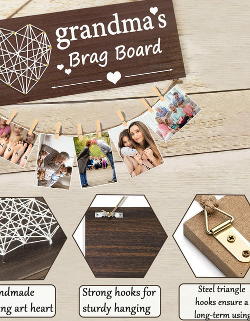 Load image into Gallery viewer, Gaoikerr Grandma's Brag Board Picture Frame Gift Black Grandkids Display
