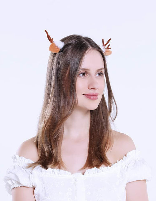 Load image into Gallery viewer, Christmas Reindeer Antlers Headband Pine Cone Hair Accessories Festive

