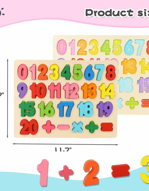 Load image into Gallery viewer, LovesTown Montessori Wooden Number &amp; Shape Puzzles Kids Educational Toy
