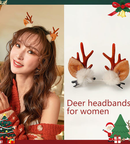 Christmas Reindeer Antlers Headband Pine Cone Hair Accessories Festive