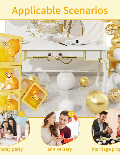Load image into Gallery viewer, Onteftshop Baby Boxes Letters Party Decorations Transparent Gold 4pcs
