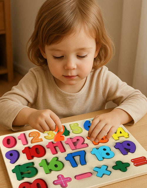 Load image into Gallery viewer, LovesTown Montessori Wooden Number &amp; Shape Puzzles Kids Educational Toy
