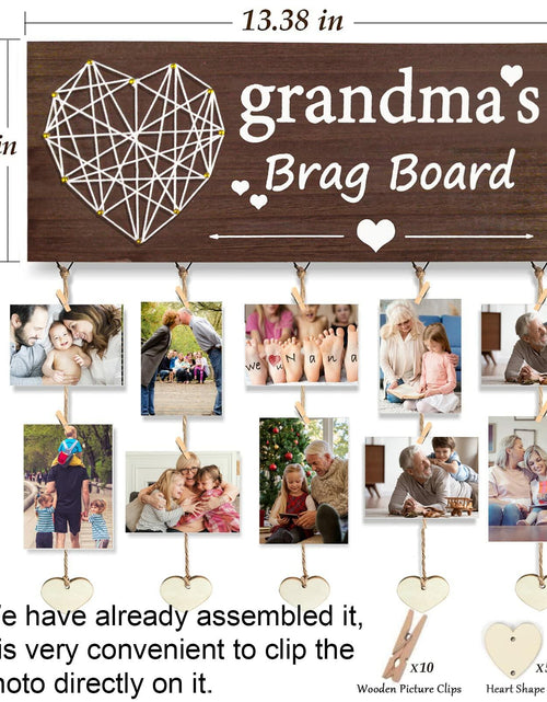 Load image into Gallery viewer, Gaoikerr Grandma's Brag Board Picture Frame Gift Black Grandkids Display
